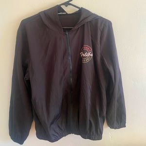 Women’s Bomber Jacket,Locals Only, Black, Thin-Rain Coat, Medium